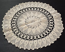 CENTRINO FATTO A MANO - COTONE ECRù  -   UNCINETTO  - DIAMETRO 43 CENTIMETRI