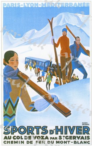 Poster vintage monte bianco - poster,