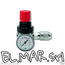 RIDUTTORE DI PRESSIONE con INNESTO RAPIDO 1/4 F + MANOMETRO per Compressore