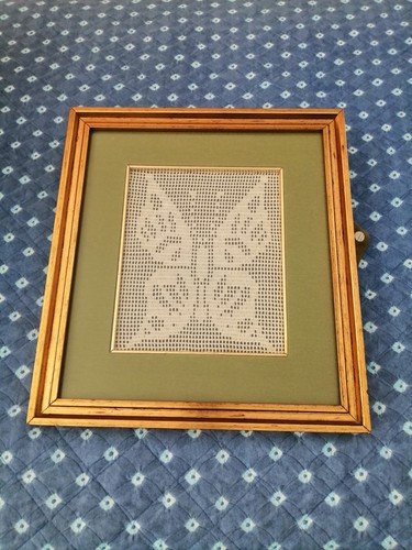 Quadro vintage filet uncinetto - quadro,