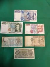 Bellissimo Lotto 6 Banconote 10000,5000,1000,1000,500 e500 LIRE , Come Da Foto