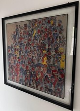 Franz Borghese  Serigrafia su tela 80 x 80 cm. "Personaggi"