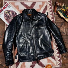 Cappotti giacca biker uomo full grain tea core pelle cavallo classico 19*30S