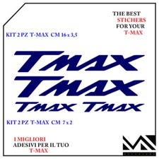KIT 4 PEZZI 2 MISURE DI ADESIVI SCRITTE TMAX  T- MAX 500 - 530 COLORE BLU