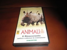 PIERO ANGELA ANIMALI IN PRIMO PIANO IL RINOCERONTE ANTICO COLOSSO VHS 1995 RARO
