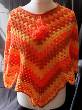 Poncho vintage all'uncinetto