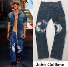 Pantalone denim banana stampa