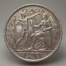 20 LIRE 1927 VI LITTORE QBB
