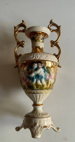Vaso bianco dorato - vaso, e