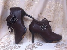 Scarpe decoltè stivaletti RUCOLINE color cuoio tacco a spillo 8 cm 36 (x 37 it.)