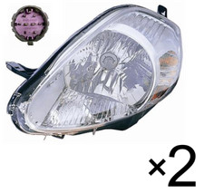 COPPIA FARI ANTERIORE Sx E DX PER FIAT GRANDE PUNTO 07/2008> PARABOLA CROMATA CO