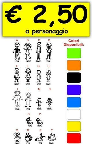 Adesivi personaggi famiglia - adesivi,