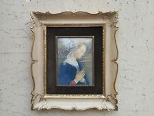 ANTICO PICCOLO CAPO-LETTO RITOUCHÉ MADONNA DELLE ROCCE CORNICE IN LEGNO FIRMATA