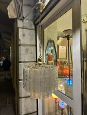 LAMPADARIO 70s TUBI CORTECCIA VENINI ZUCCHERI VISTOSI MURANO CHANDELLIER