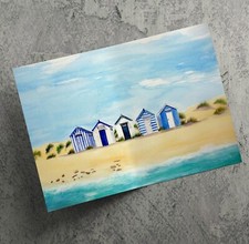 Poster paesaggio marino mare capanne spiaggia blu stampa arte da parete quadro o stampe su tela