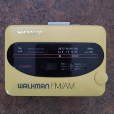 Vtg yellow sony walkman - vtg,