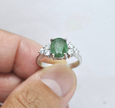 BELLISSIMO L'ANELLO CON SMERALDO NATURALE 1,46 CT IN ARGENTO 925 MIS.#11