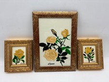 Lotto 3 quadri vintage rose