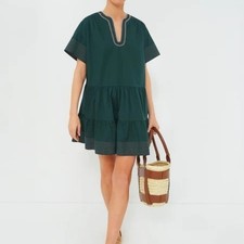 Mini abito boho verde POMANDER