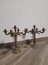 Coppia Candelieri In Bronzo