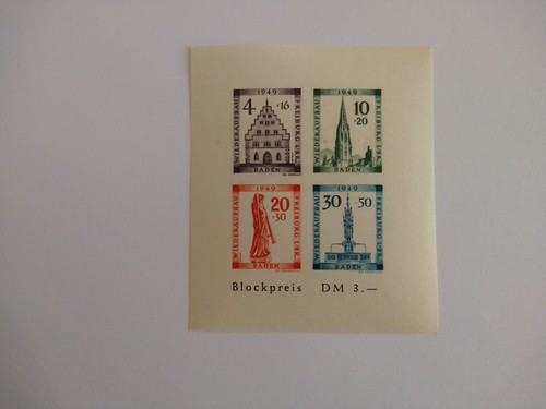 Germania baden 1949 - 1949, foglietto
