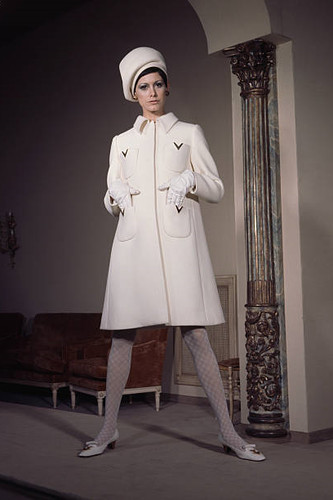 Valentino white wool coat 1968 - wool,