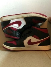 Air Jordan 1 Mid Men Bred Toe EUR 44 CONDIZIONI 9,5/10 SENZA SCATOLA.