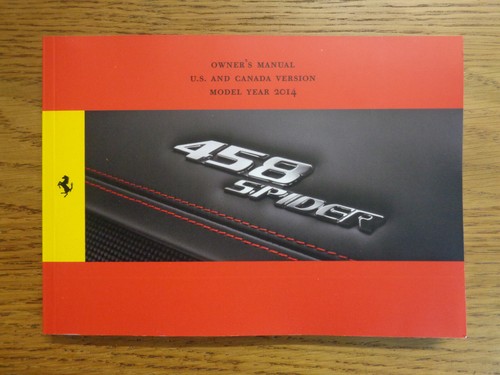 Ferrari 458 spider - 458, manuale