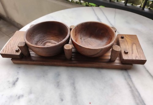 Vintage marked wooden bowls - vintage,