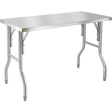 VEVOR Tavolo da Lavoro per Cucina Acciaio Inox Gastronomia Tavolo 1220 x 610 mm