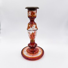 Antico candeliere in vetro di