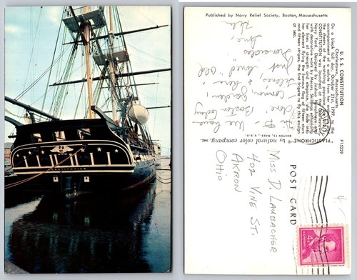 Cartolina uss constitution - constitution, old