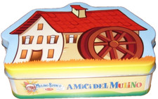 SCATOLA LATTA MULINO BIANCO PORTA MERENDA AMICI DEL MULINO Gadget SORPRESINA