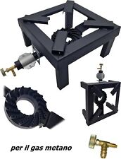 FORNELLONE A GAS BOMBOLA CM 30 X 30 IN METALLO NERO + RUBINETTO GAS METANO
