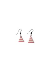 Pink Triangle Striped Earrings