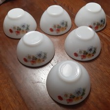 6 Tazze Colazione  Bols Scodella Arcopal France Vintage Anni 70 Fiori Anemoni