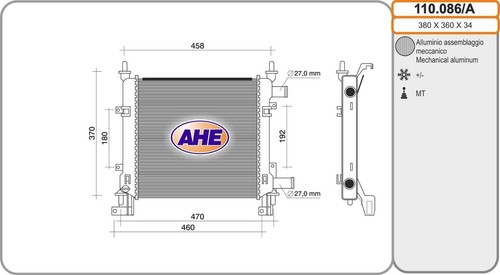 110 086a ahe radiatore ford - ahe:radiatore,