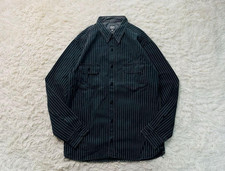 Camicia da lavoro MOMOTARO JEANS nera a righe in cotone taglia 44 made in Japan