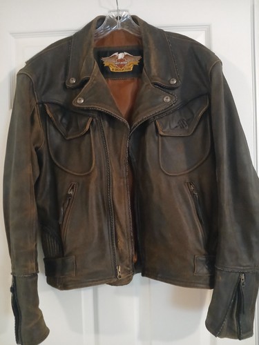 Giacca pelle marrone - , harley