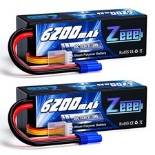 2x Zeee 4S batteria Lipo batteria 14.8V 6200mAh 80C EC5 custodia rigida per RC auto RC serbatoio