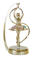 BALLERINA CLASSICA GIREVOLE GOLD CRYSTOCRAFT BOMBONIERE DI LUSSO
