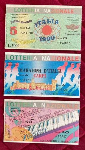 Biglietti lotterie 1991 - lotterie,
