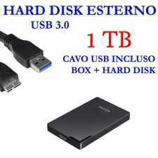 HDD HARD DISK ESTERNO 1TB 1000GB 2,5" USB 3.0 252B PER VIDEO MUSICA FOTO DATI