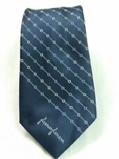Franco Ferrara blu quadretti righe blue cravatta tie necktie 100% seta silk A685