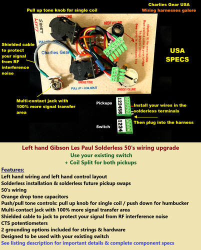 Cablaggio lefty les paul senza - les,