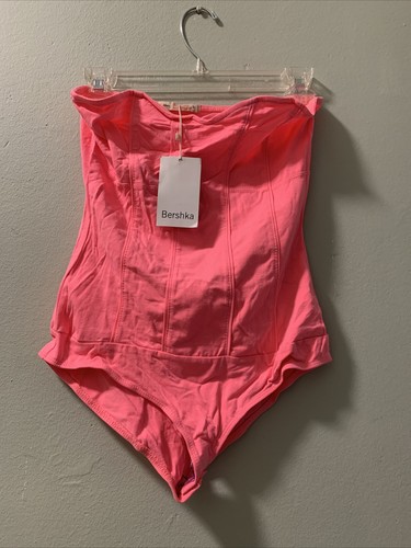Body bustier rose fluo bershka - bustier,