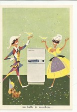 UN BALLO IN MASCHERA RARISSIMA CARTOLINA ORIGINALE PUBBLICITA' REX FRIGORIFERI