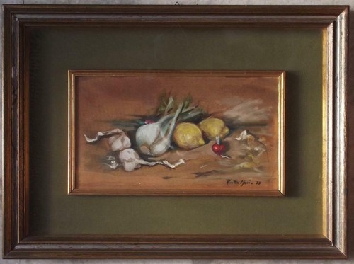 Bella natura morta olio tavola - bella,