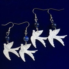 2Pairs White Acrylic Swallow