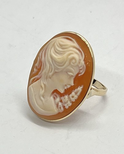 Anello oro 14kt con cammeo - anello,